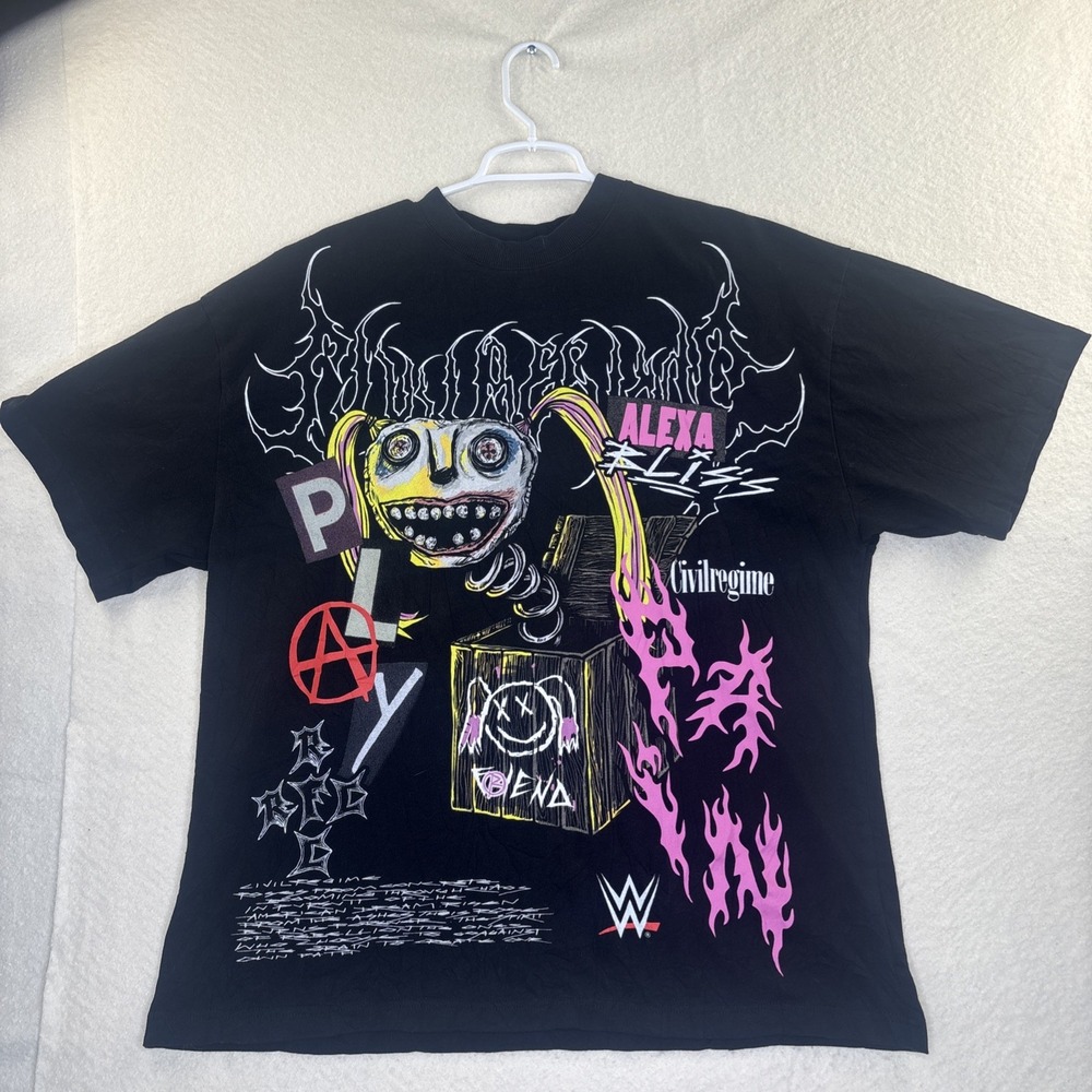 Civil Regime x WWE Gothic Alexa Bliss Oversize Gym Tee Size L